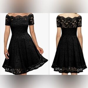 MissMay Retro Gorgeous City Black Fit & Flare Dress